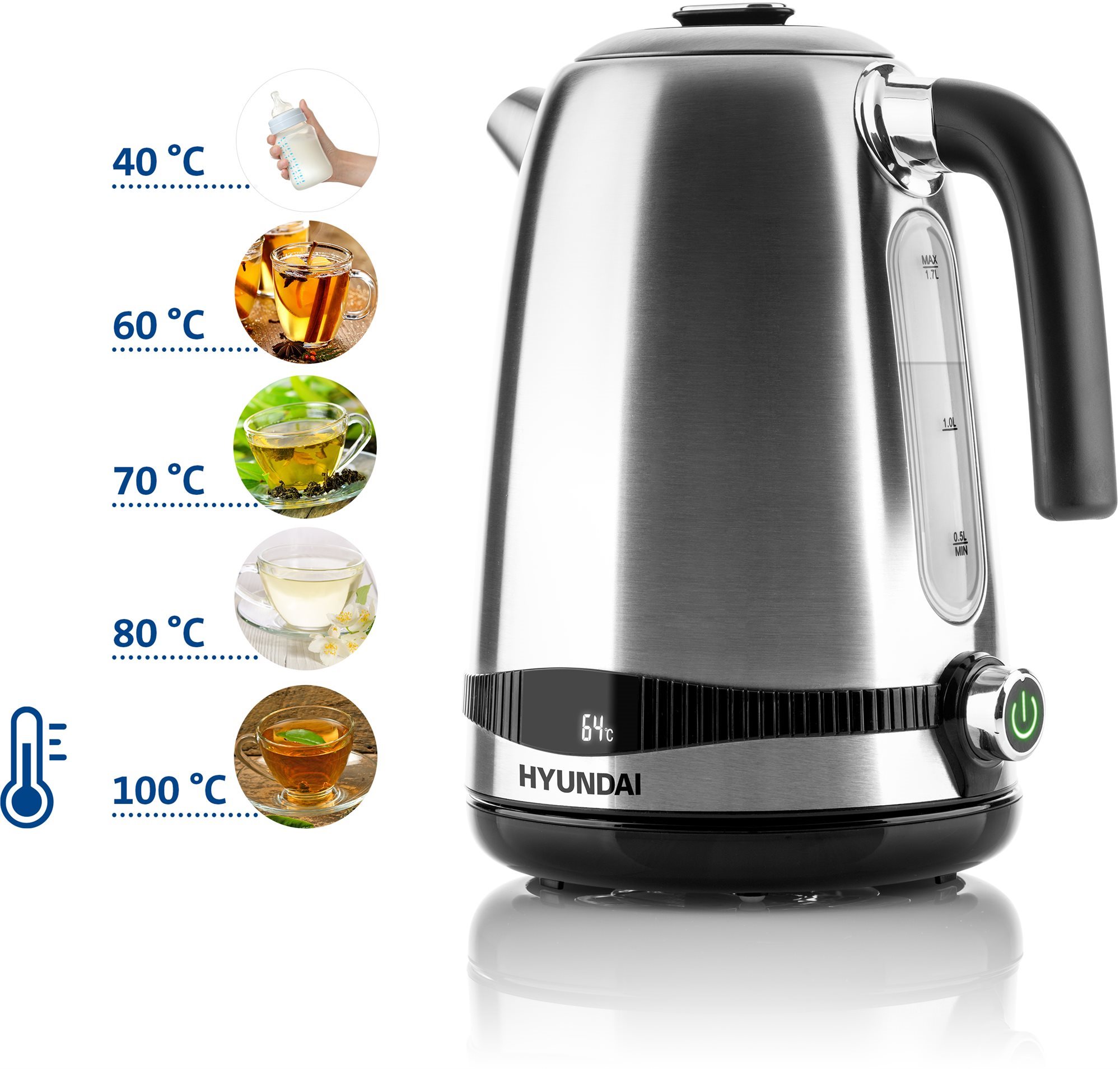 Hyundai VK770, Stainless Steel Electric Kettle