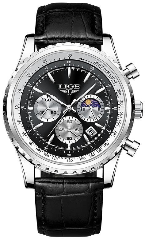 Lige Man 8989-7 silver black Pánske hodinky