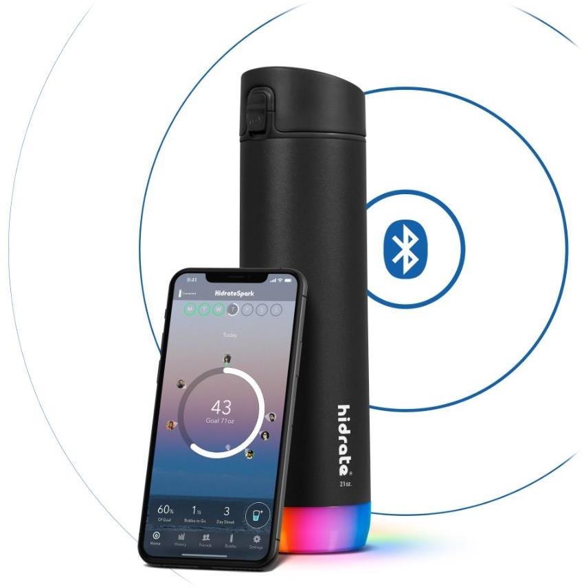 HidrateSpark Steel – inteligentná fľaša, 620 ml, čierna...