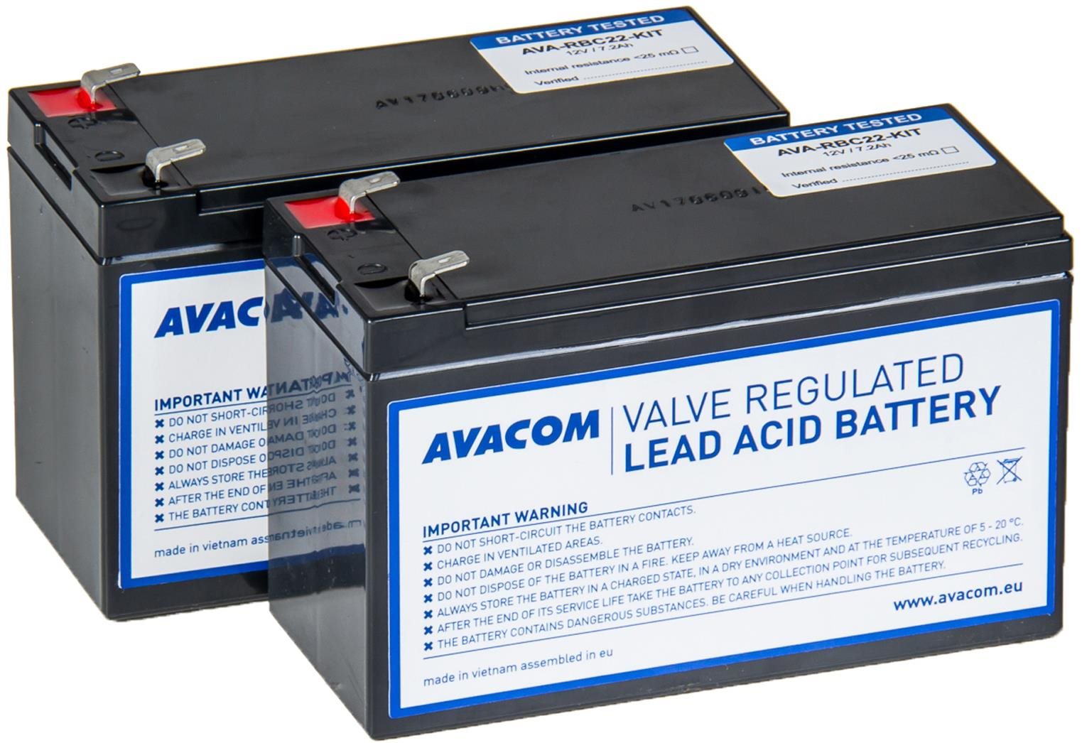 Avacom battery refurbishment kit RBC22 (2pcs batteries)...