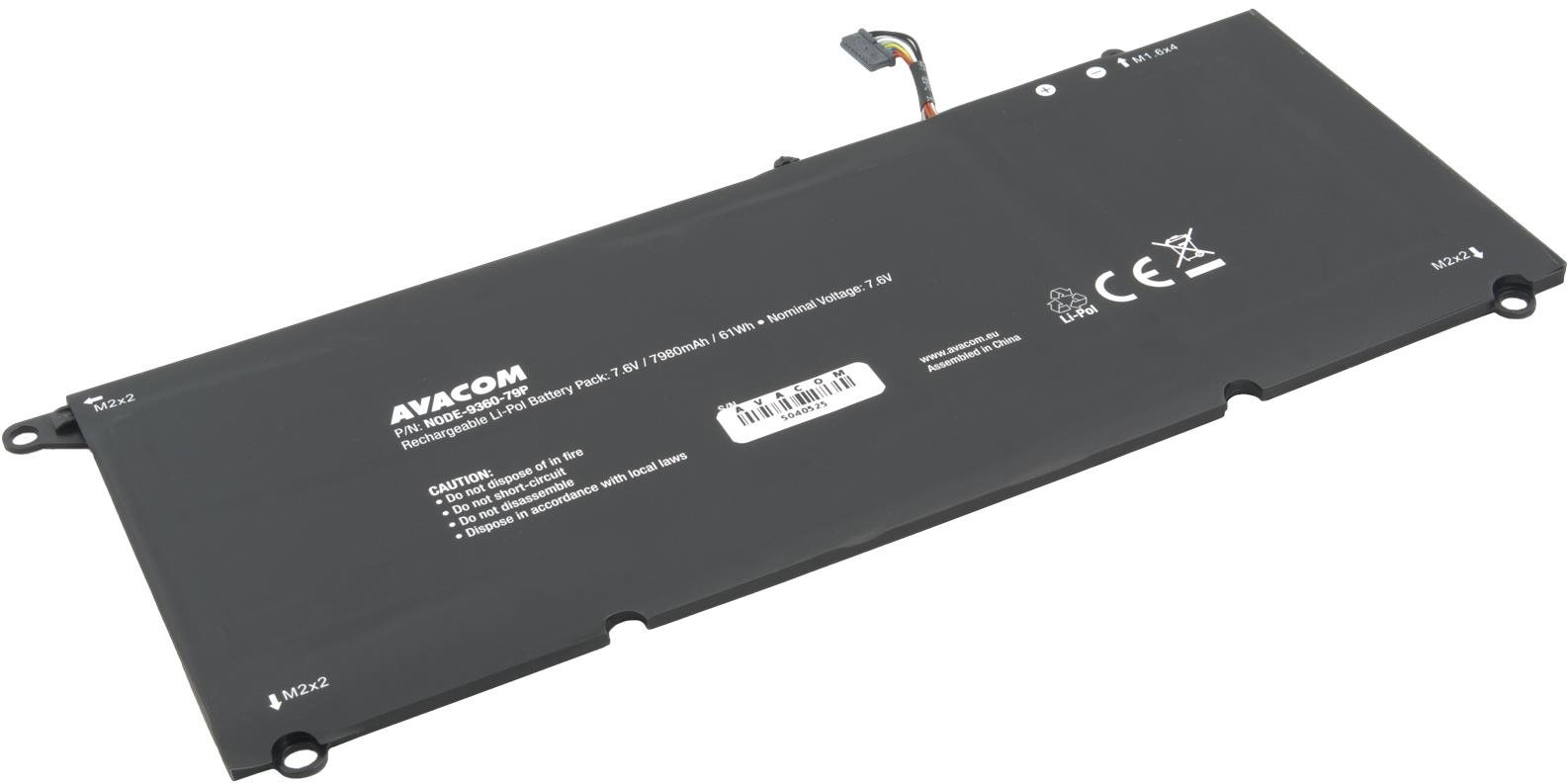 Avacom pre Dell XPS 13 9360 Li-Pol 7,6 V 7980 mAh 61 Wh Batéria do...
