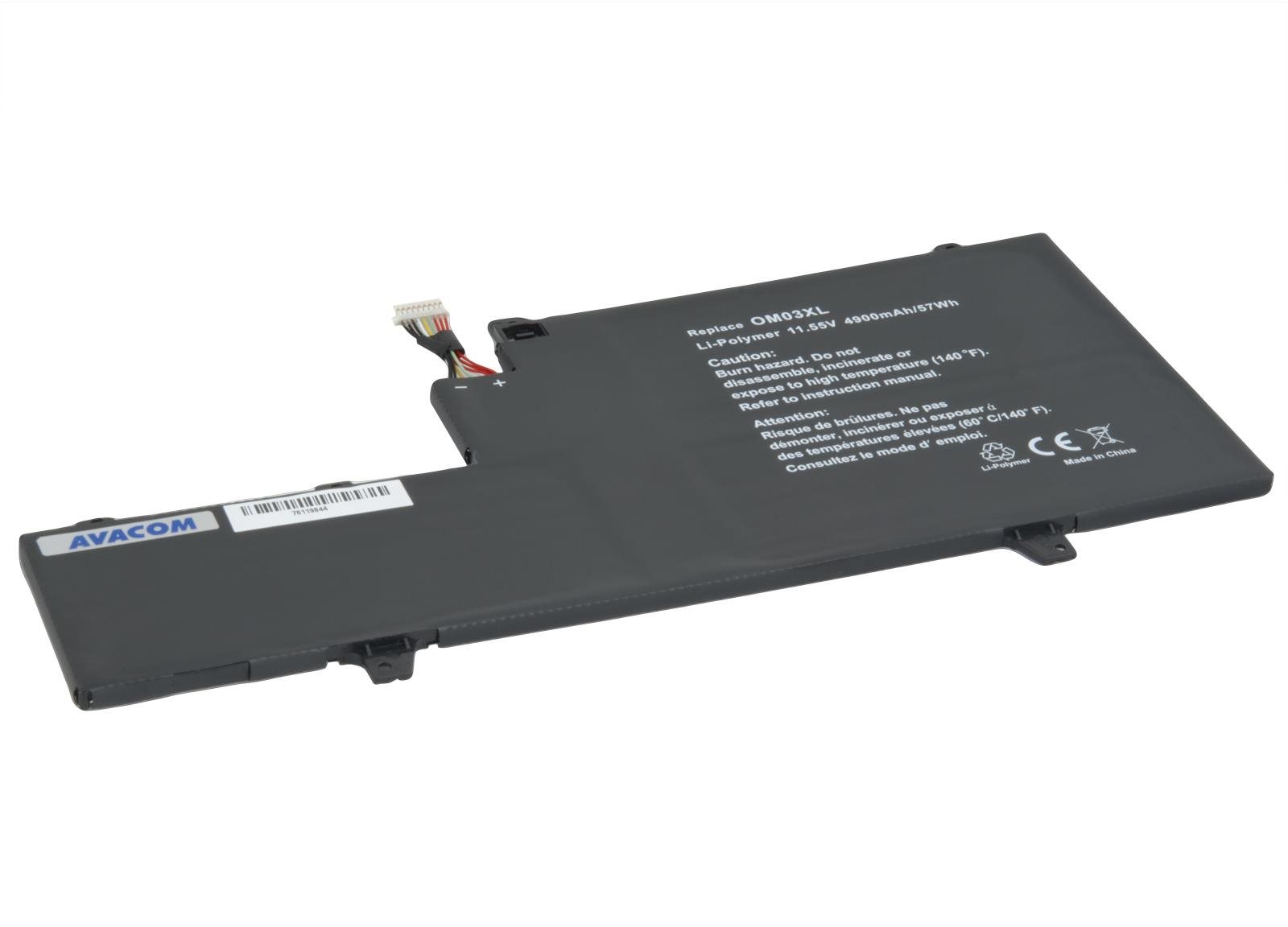 Avacom OM03XL HP EliteBook 1030 G2 akku, Li-Pol, 11,55 V, 4900 mAh,...