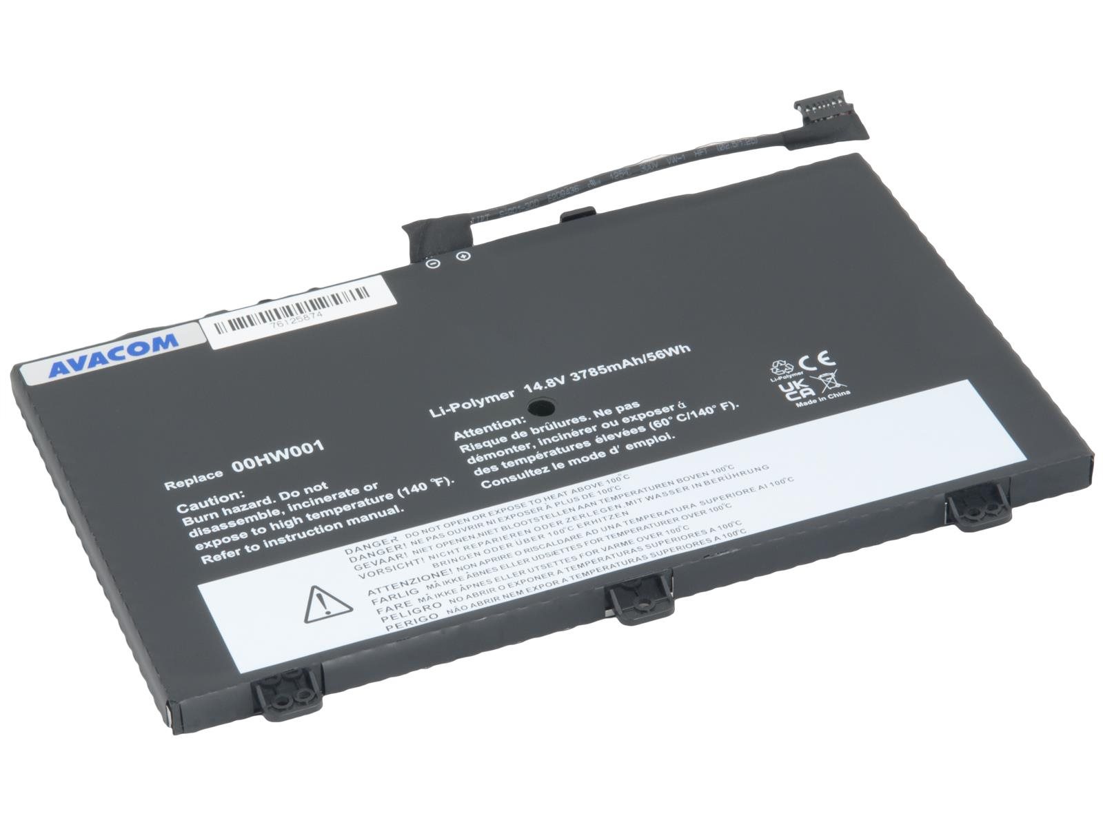 Avacom Lenovo ThinkPad S3 Yoga 14 Series akku, Li-Pol, 14,8 V, 3785...