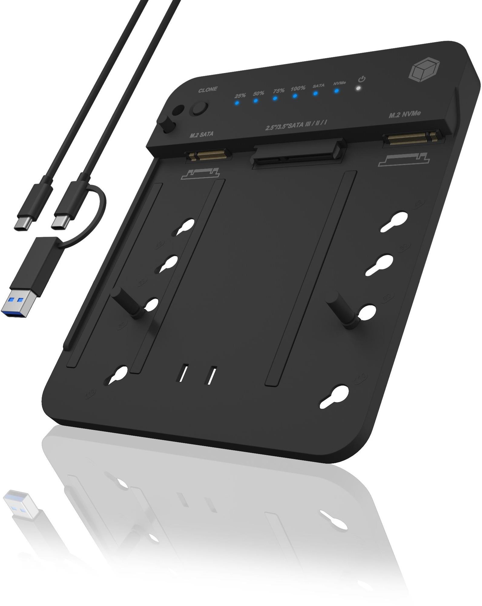 ICY BOX IB-2915MSCL-C31 pro M.2 NVME/SATA a 2.5"/3.5" SATA Externá...