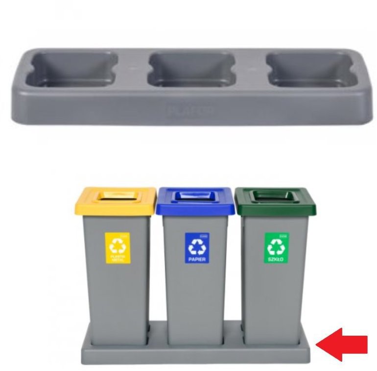 Igotrend, 825002 Podstavec UH FIT BIN 3× 53 l sivý Odpadkový kôš