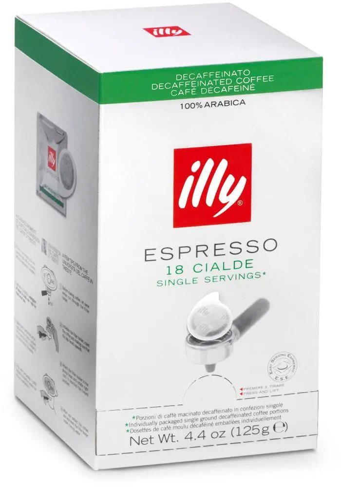 Porciovaná káva illy 18 dávok bez kofeínu ESE pody