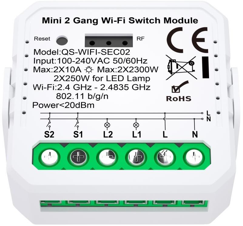 IMMAX NEO LITE Smart kontrolér V7, 2-tlačidlový, WiFi Spínač