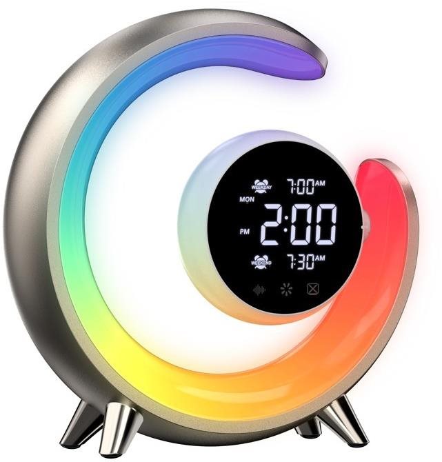 IMMAX LED nočná lampička, budík PEACOCK s hodinami, RGB svetlom a...
