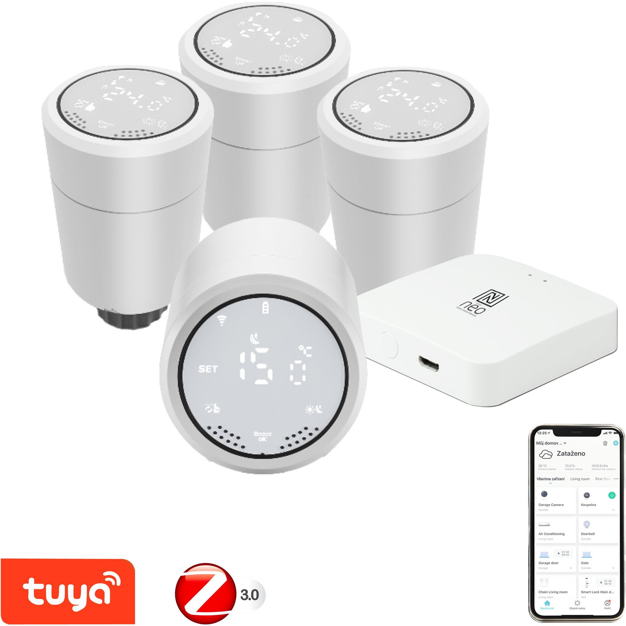 Immax NEO Smart Thermostat 4 + 1 Starter Kit, Zigbee, TUYA...