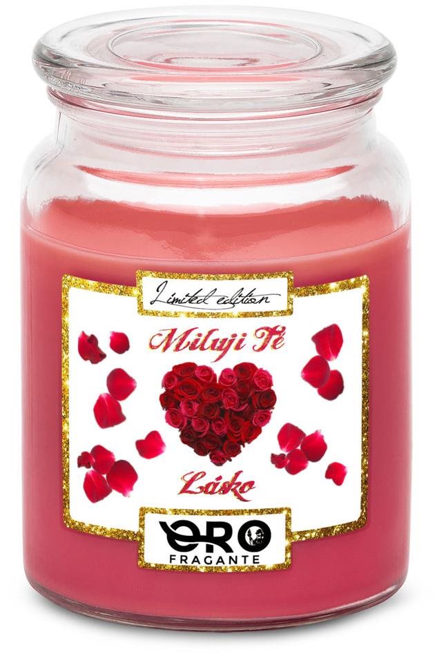 IMPAR Svíčka s vůní višní v čokoládě - Srdce z růží 500 g Svíčka