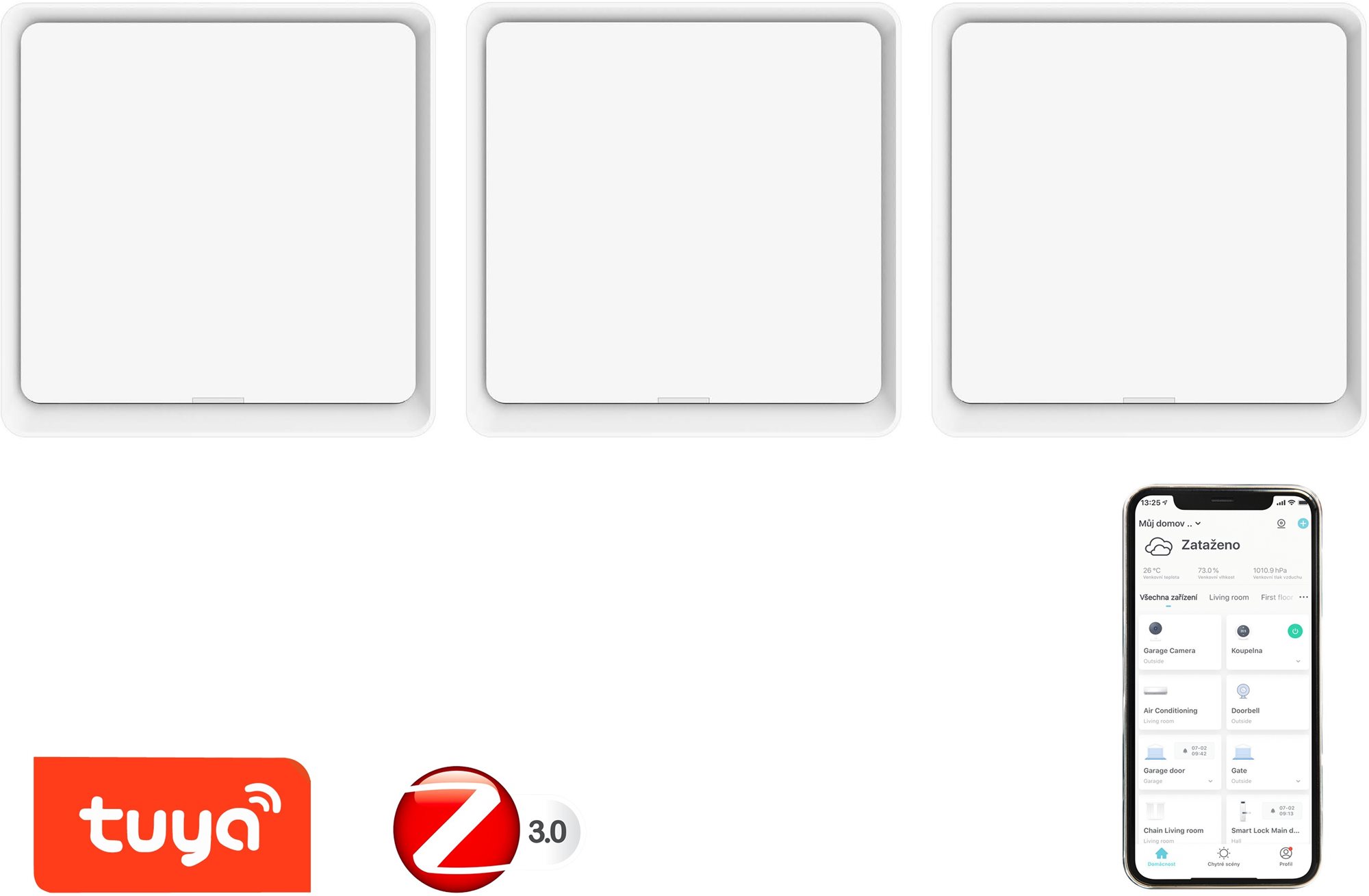 Immax NEO Smart sada 3× vypínač 1-tlačidlový Zigbee 3.0 Vypínač