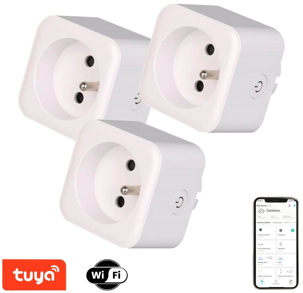 Immax NEO LITE Smart Set 3 x Innensteckdose v2 mit Pin - Typ E -...