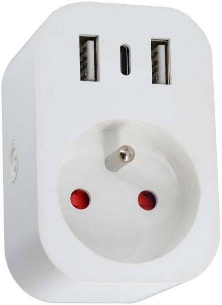IMMAX NEO LITE Smart beltéri konnektor, E típus, 2× USB, 1× USB C ,...