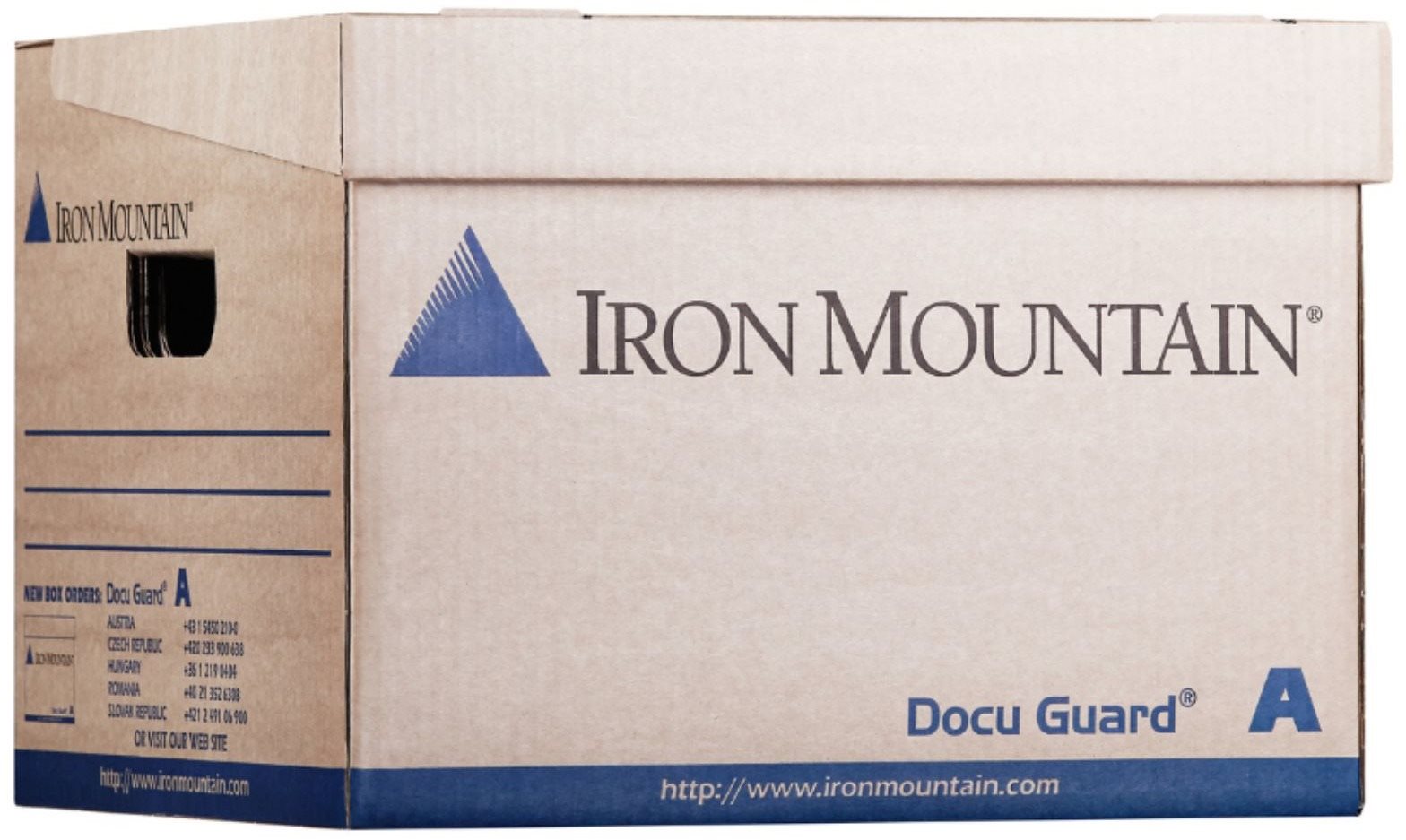 Iron Mountain Box A, 35 × 31 × 25 cm, hnedo-modrá Archivačná krabica