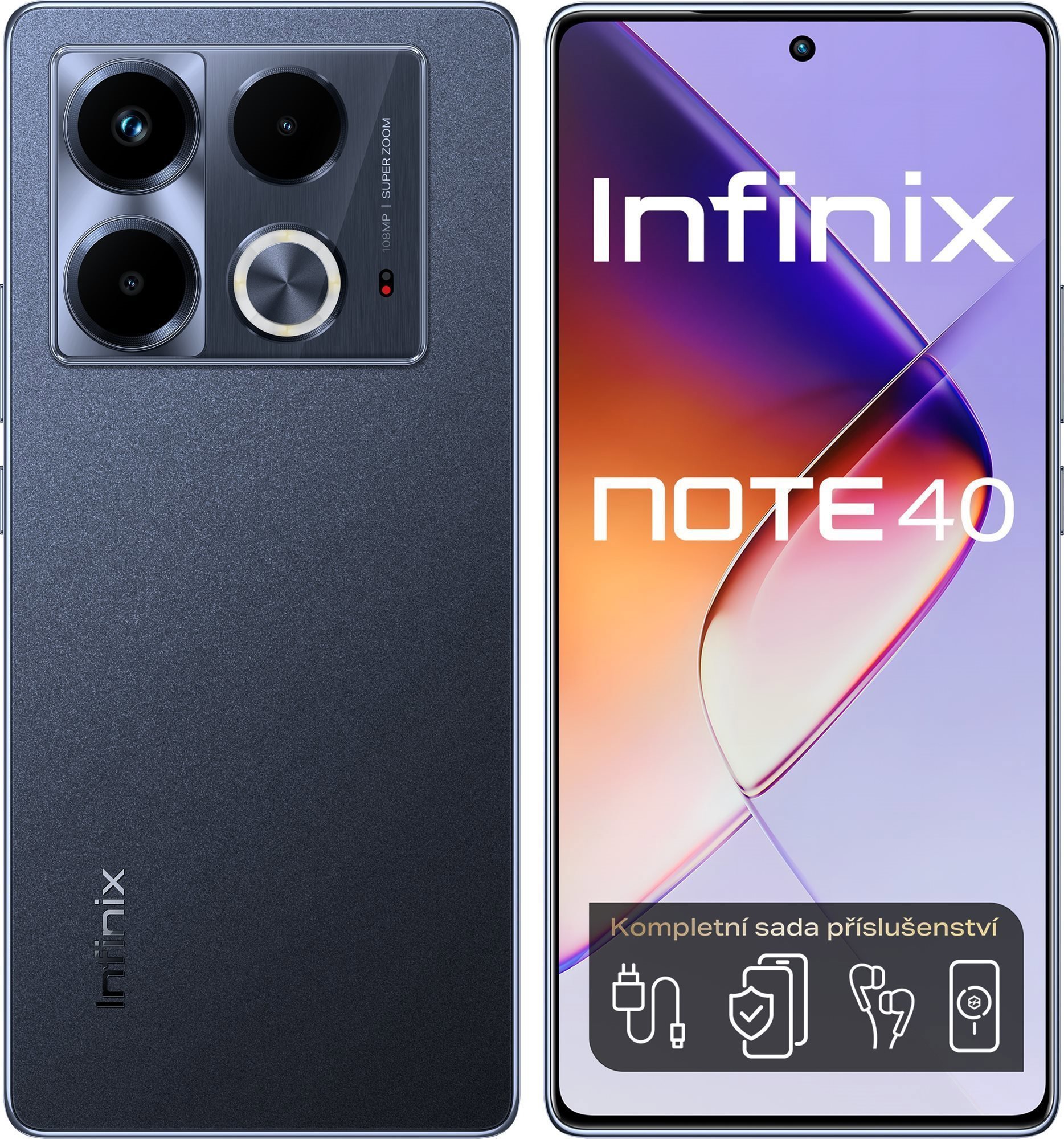 Infinix Note 40 8GB / 256GB Obsidian Black Mobiltelefon