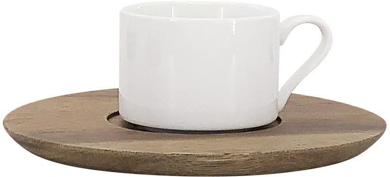 by inspire Presso šálka Pipe, 80 ml s drevenou podšálkou Šálka
