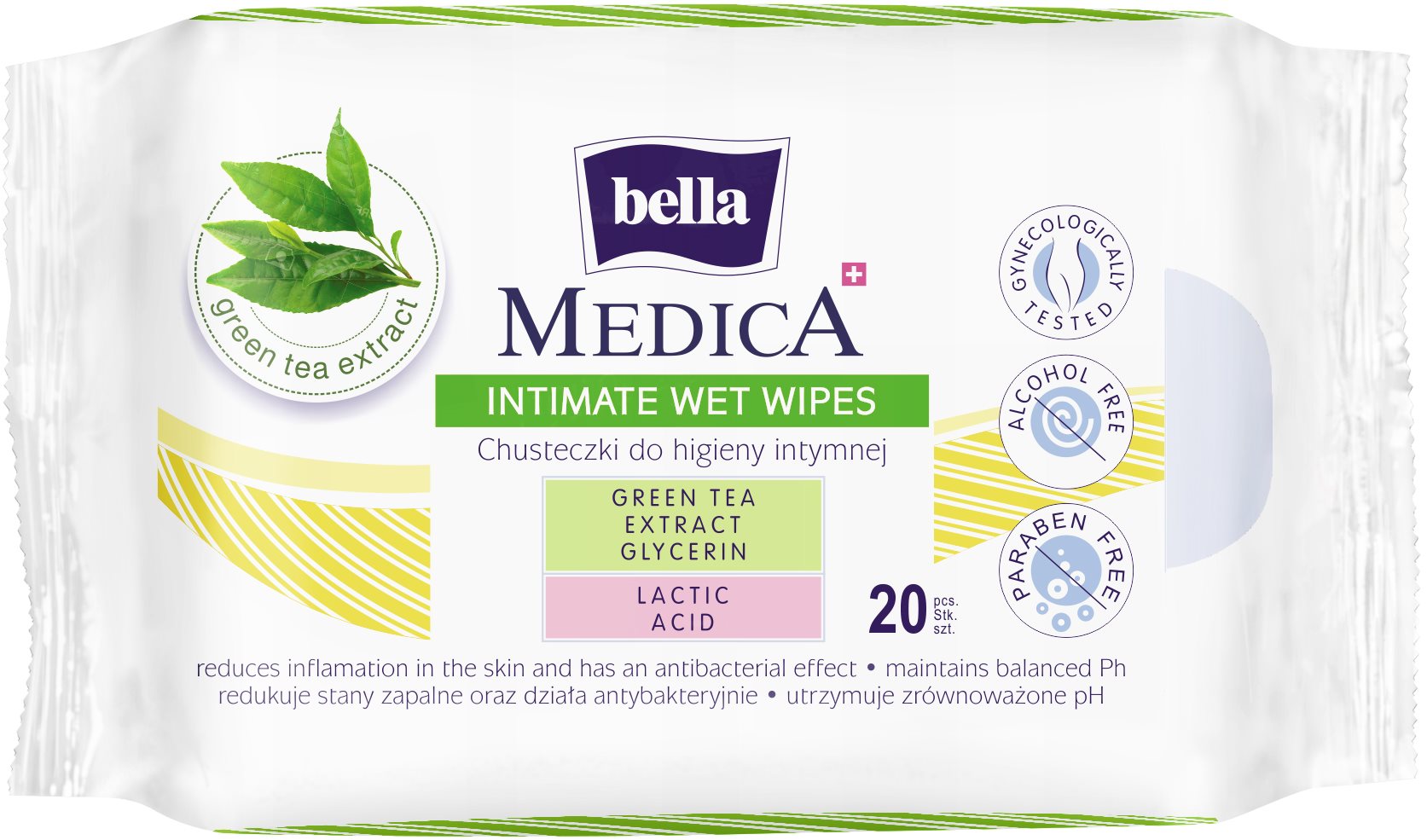 BELLA intim nedves törlőkendő Medica 20 db Nedves törlőkendő