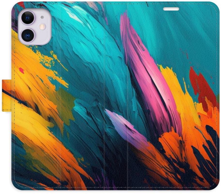 iSaprio flip puzdro Orange Paint 02 pre iPhone 11 Kryt na mobil