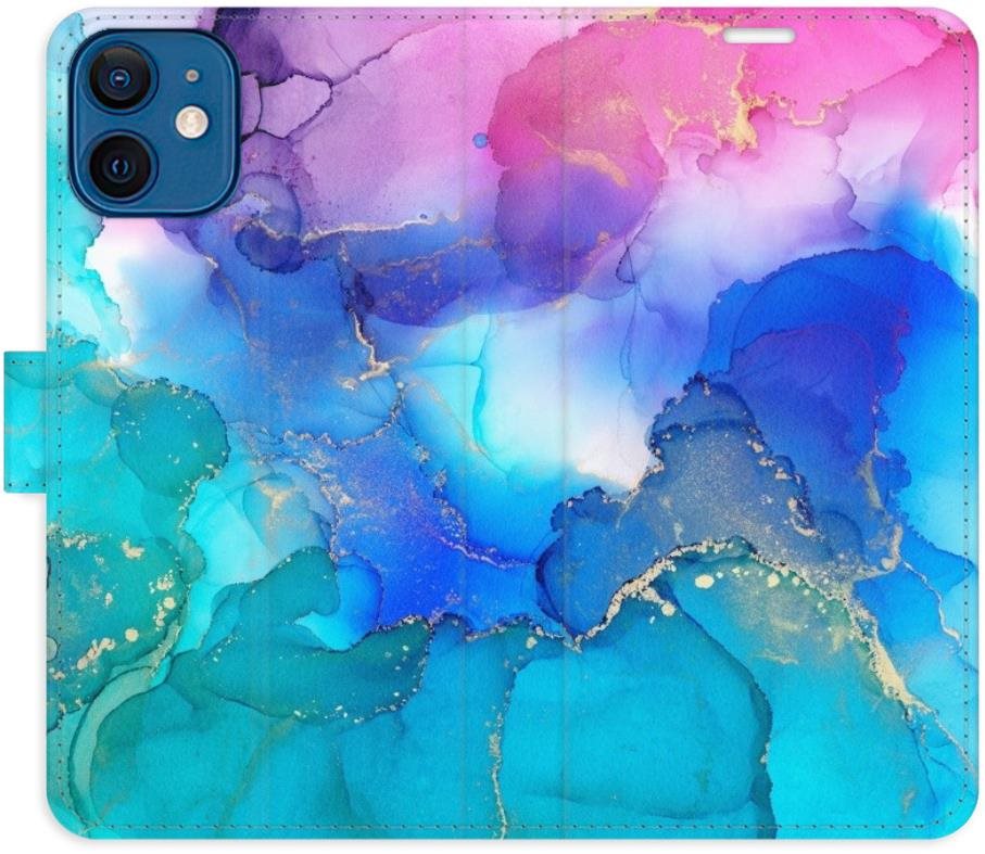 iSaprio flip puzdro BluePink Paint pre iPhone 12 mini Kryt na mobil