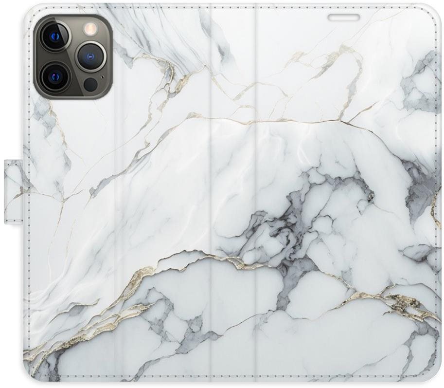 iSaprio flip puzdro SilverMarble 15 pre iPhone 12/12 Pro Kryt na...