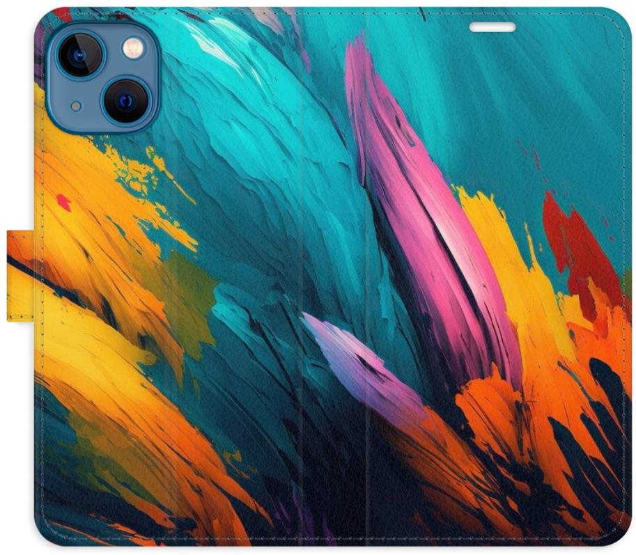 iSaprio flip puzdro Orange Paint 02 na iPhone 13 Kryt na mobil