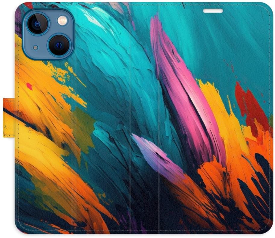 iSaprio flip puzdro Orange Paint 02 na iPhone 13 mini Kryt na mobil