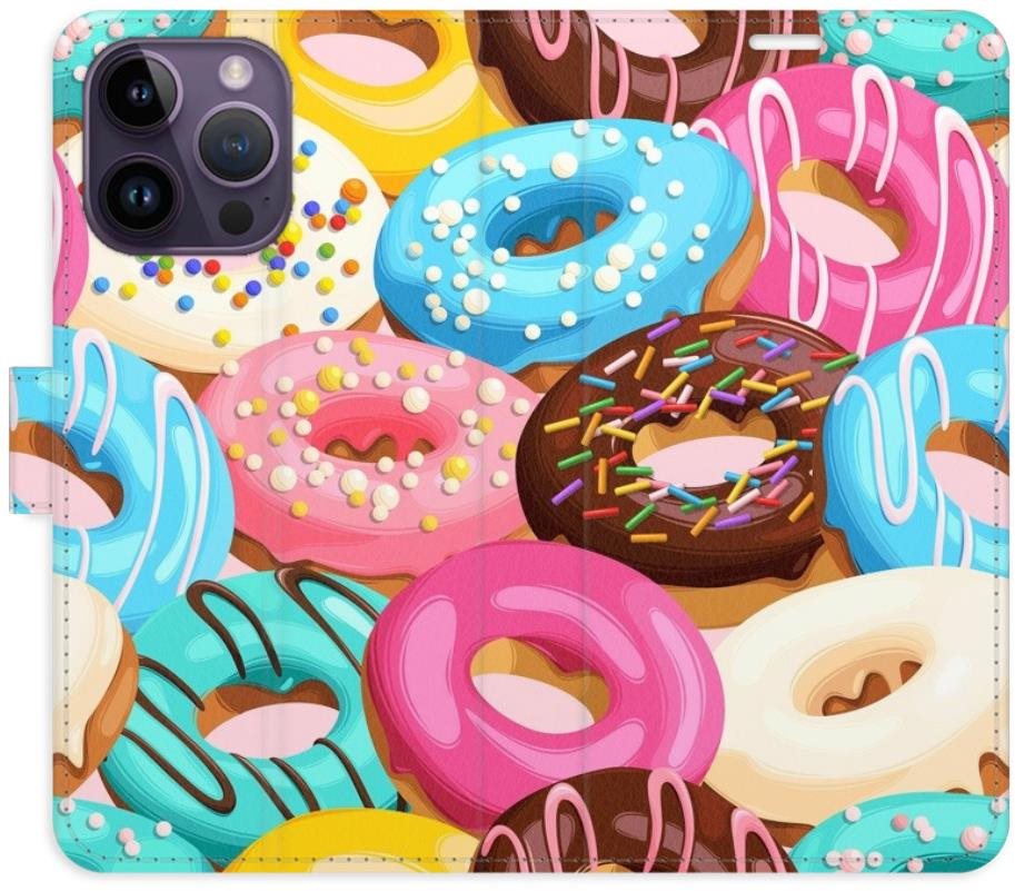iSaprio flip puzdro Donuts Pattern 02 pre iPhone 14 Pro Max Kryt na...