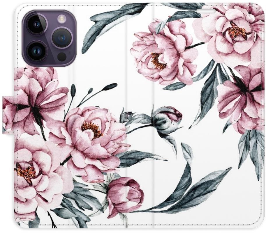 iSaprio flip puzdro Pink Flowers pre iPhone 14 Pro Max Kryt na mobil