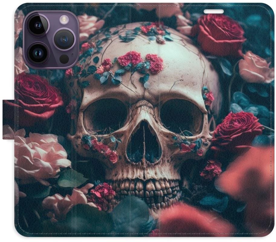 iSaprio flip puzdro Skull in Roses 02 pre iPhone 14 Pro Max Kryt na...