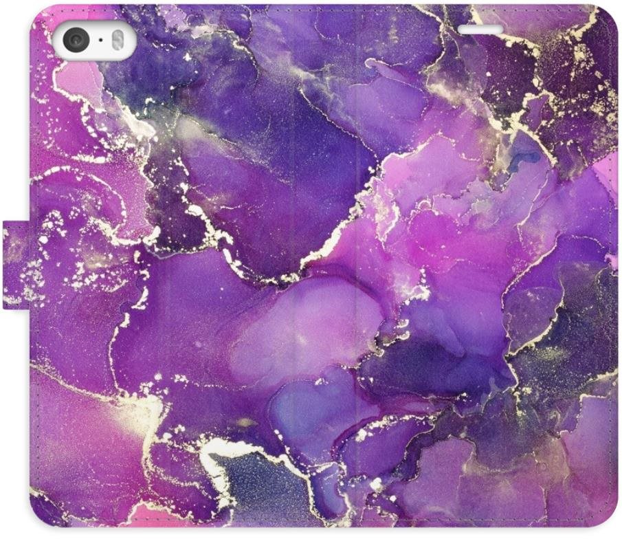 iSaprio flip puzdro Purple Marble pre iPhone 5/5S/SE Kryt na mobil