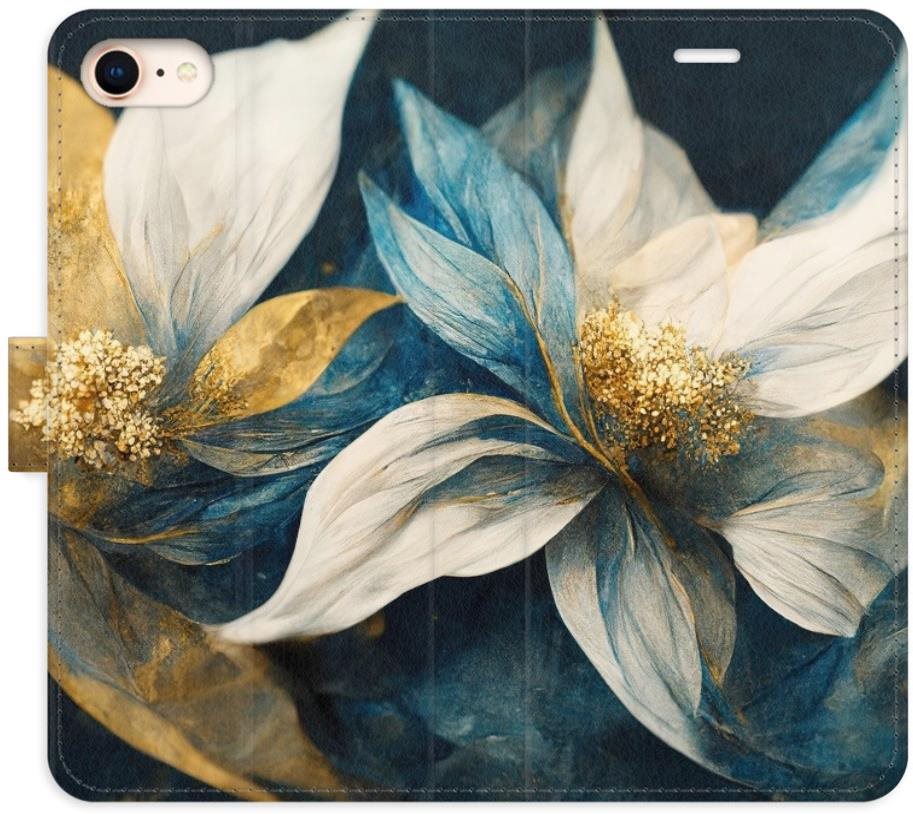 iSaprio flip puzdro Gold Flowers pre iPhone 7/8/SE 2020 Kryt na mobil