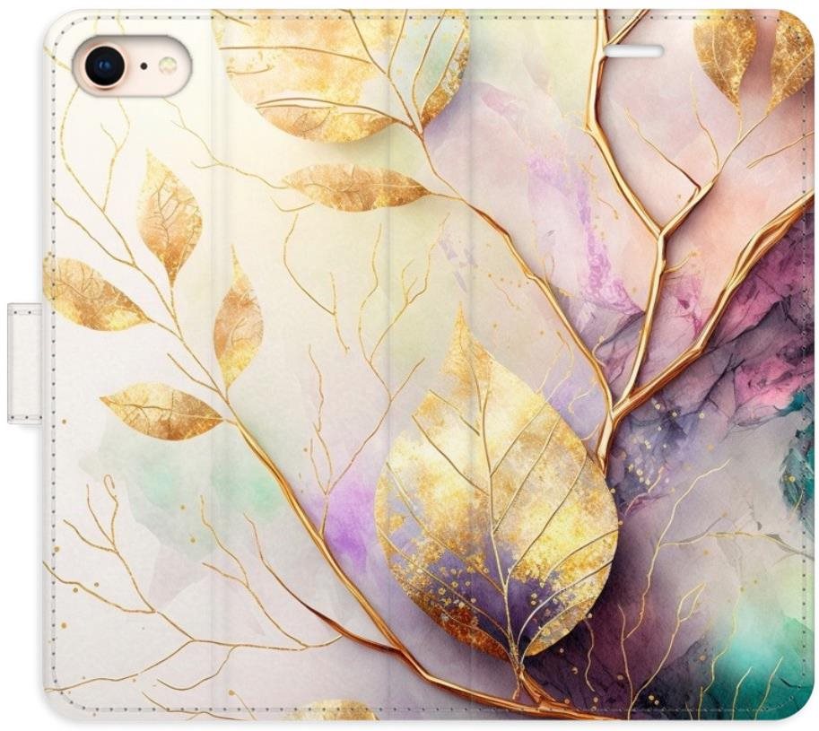 iSaprio flip puzdro Gold Leaves 02 pre iPhone 7/8/SE 2020 Kryt na...