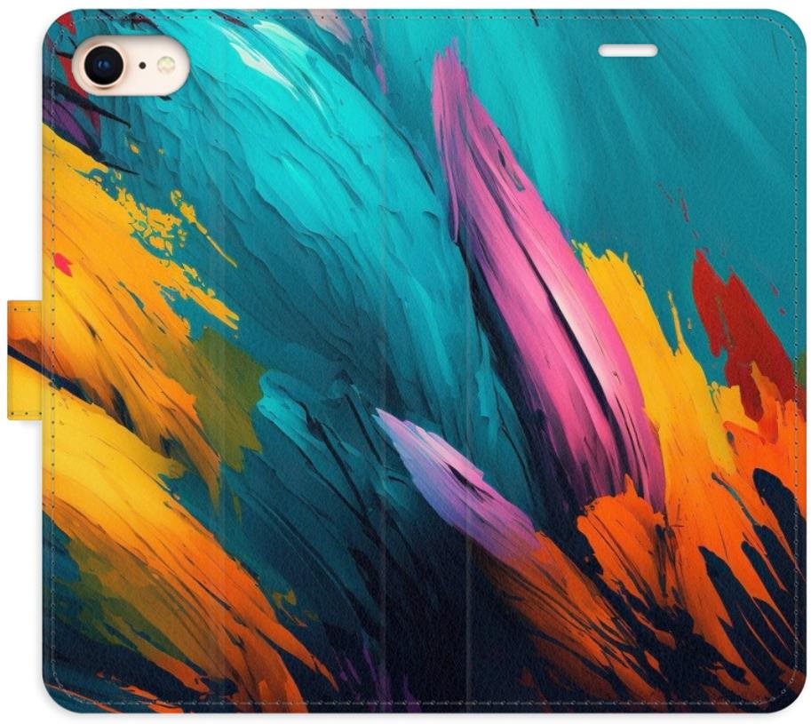 iSaprio flip puzdro Orange Paint 02 pre iPhone 7/8/SE 2020 Kryt na...