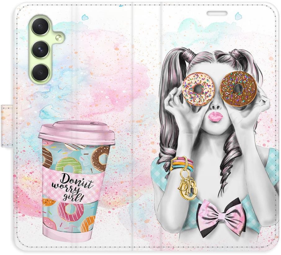 iSaprio flip puzdro Donut Worry Girl pre Samsung Galaxy A54 5G Kryt...