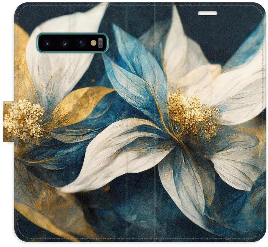 iSaprio flip puzdro Gold Flowers na Samsung Galaxy S10 Kryt na mobil