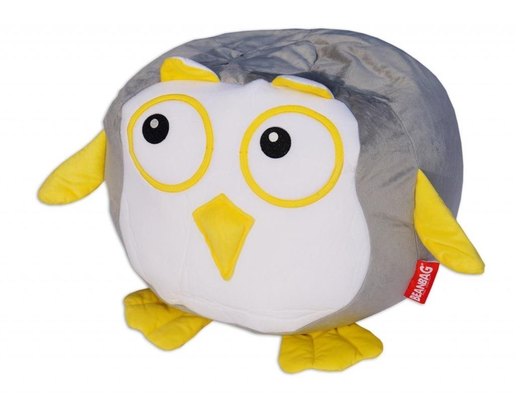 BeanBag Sedací vak sova Rozárka, sivá/biela Sedací vak