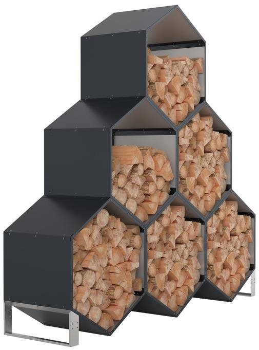 IWHome Dřevník EOS GW-A, antracit  92 × 80 × 60 cm  IWH-10230037 -...