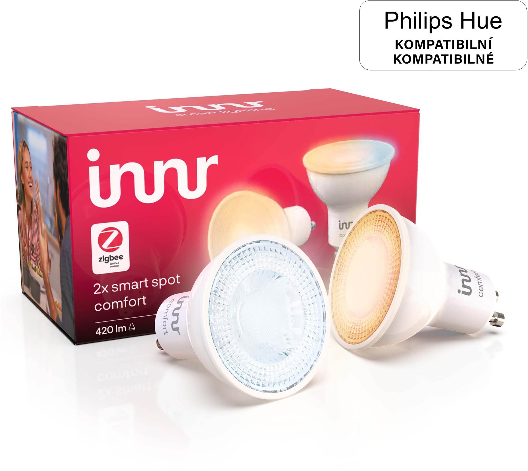 Innr - okos, spotlámpa, GU10, Comfort, 2db LED izzó