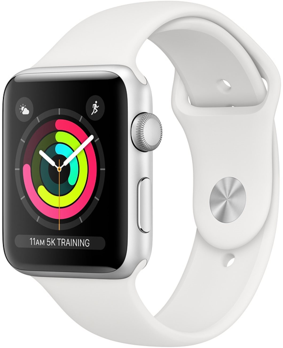 Apple Watch Series 3 42mm GPS Silver Aluminium with White Sport...
