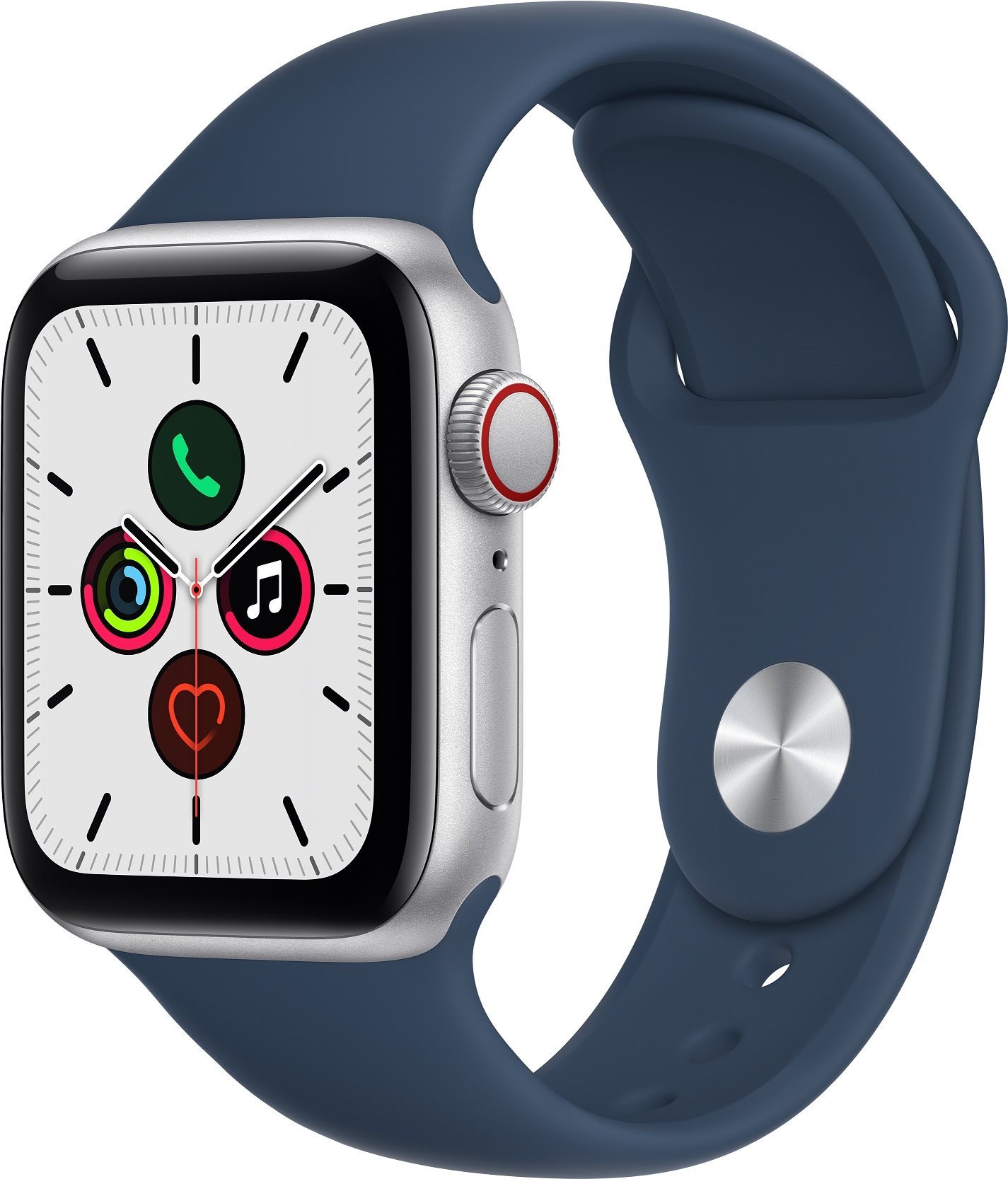 Apple Watch SE 40mm Cellular Silver Aluminium Case with Abyss Blue...