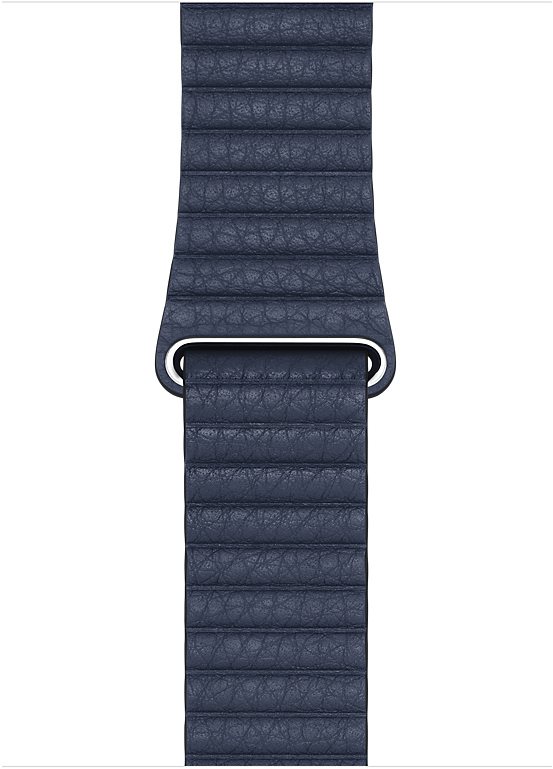 Apple Watch 44mm Deep Blue Leather Strap - Medium Watch Strap