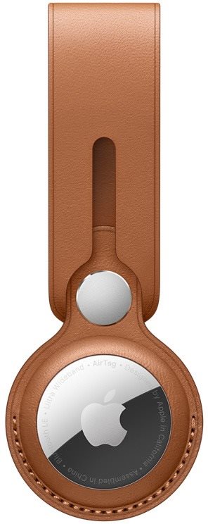 Apple AirTag Laniere en cuir Havane Laniere AirTag