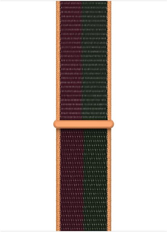 Apple Watch 41 mm Boucle Sport cerise noire/vert foret Bracelet...