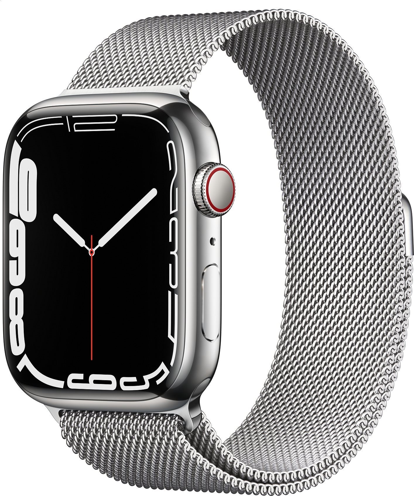 Apple Watch Series 7 45mm Cellular Silver Stainless-Steel with...