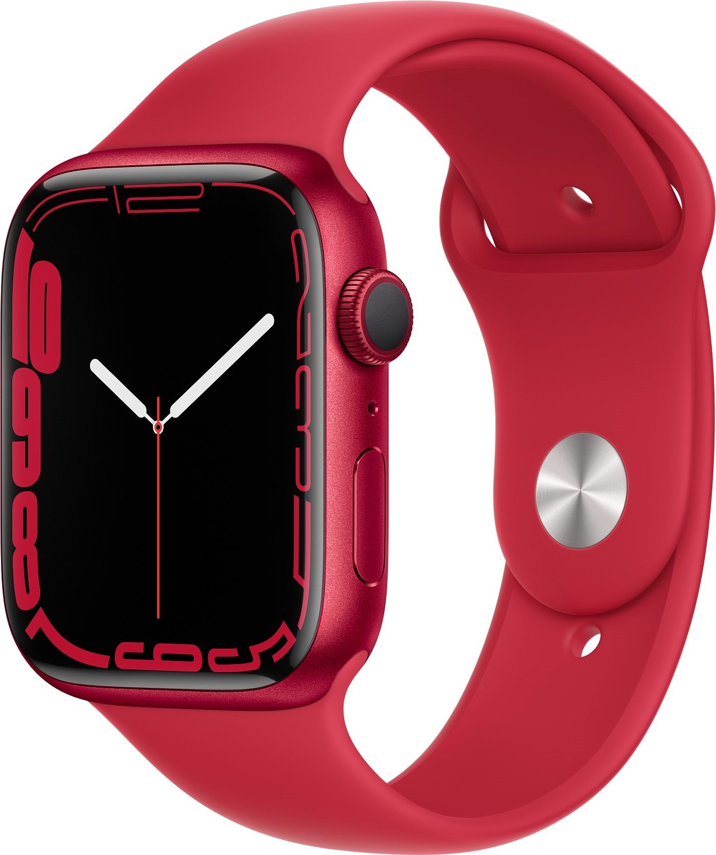 Apple Watch Series 7 45mm Red Aluminium Case with Red Sport Band...