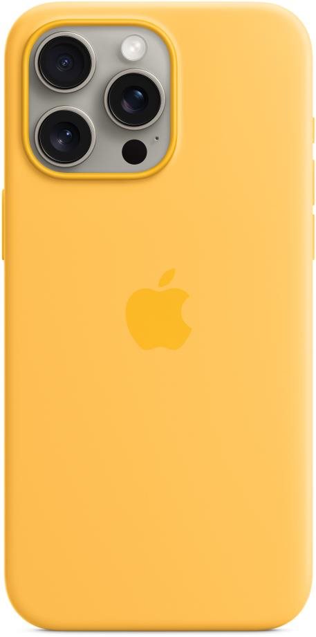 Apple iPhone 15 Pro Max sárga szilikon MagSafe tok Telefon tok