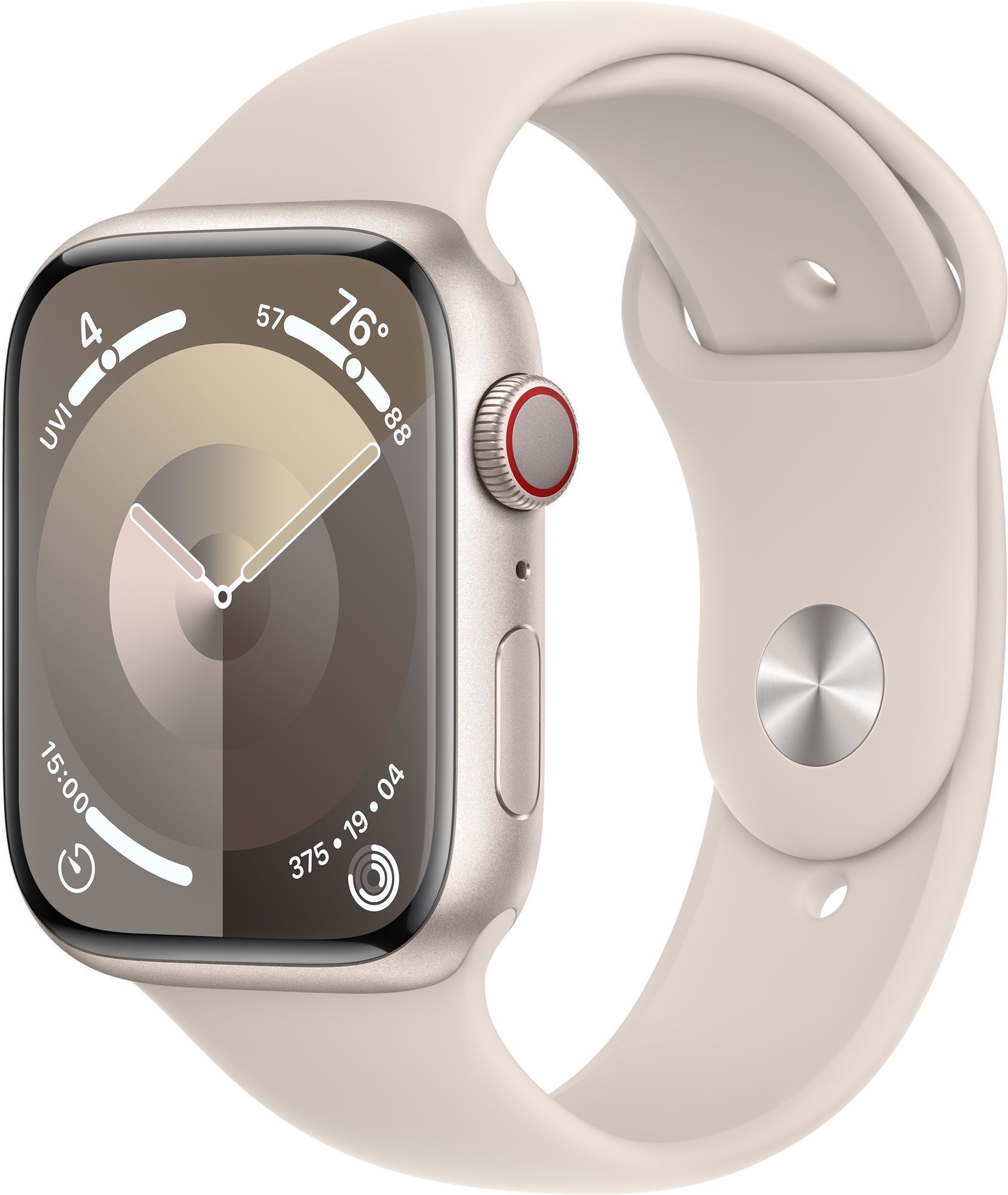 Apple Watch Series 9 45mm Cellular Aluminiumgehäuse Polarstern mit...