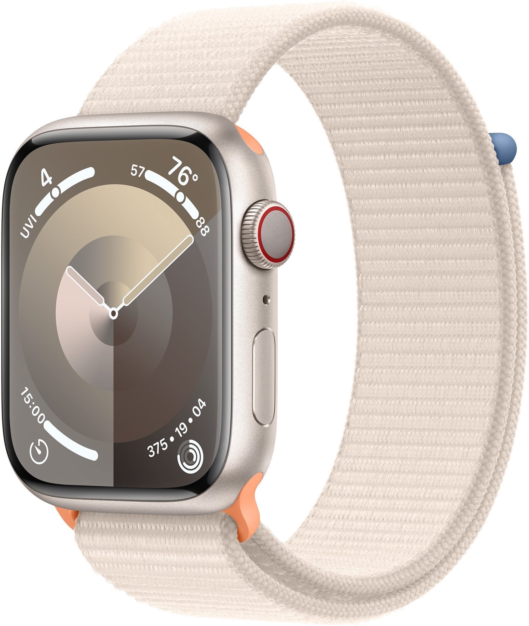 Apple Watch Series 9 45mm Cellular Aluminiumgehäuse Polarstern mit...