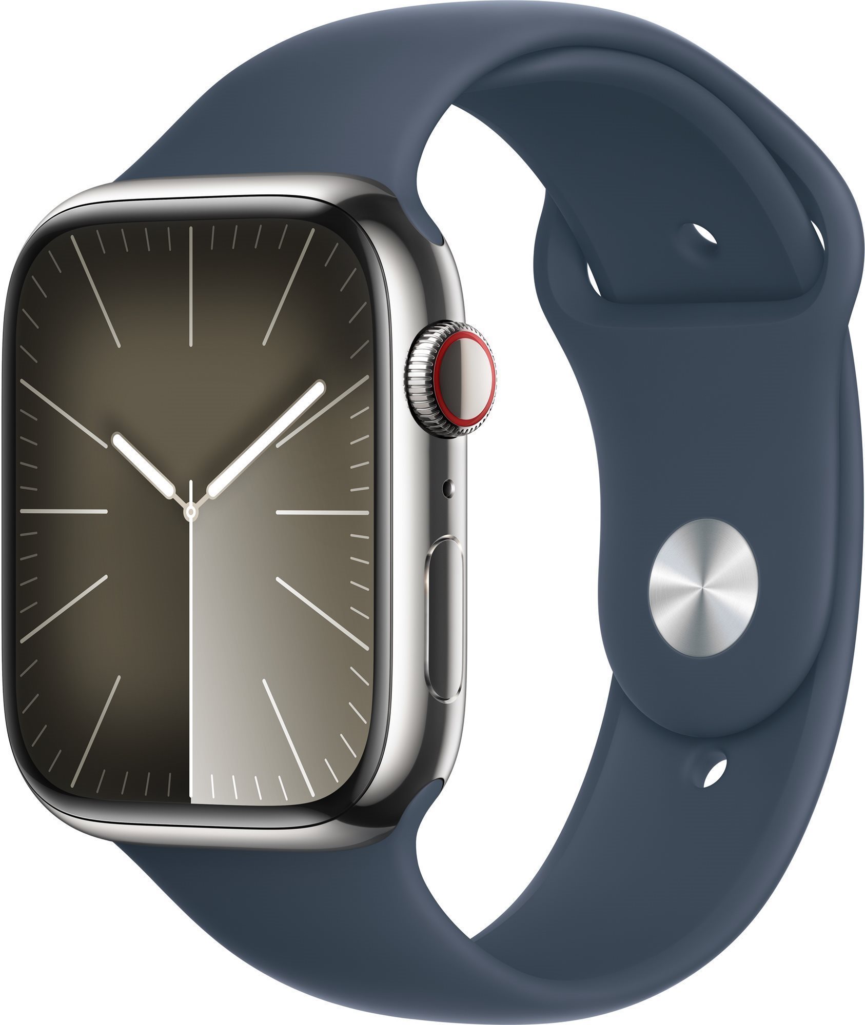 Apple Watch Series 9 45 mm Cellular Strieborný nerez s búrkovo...