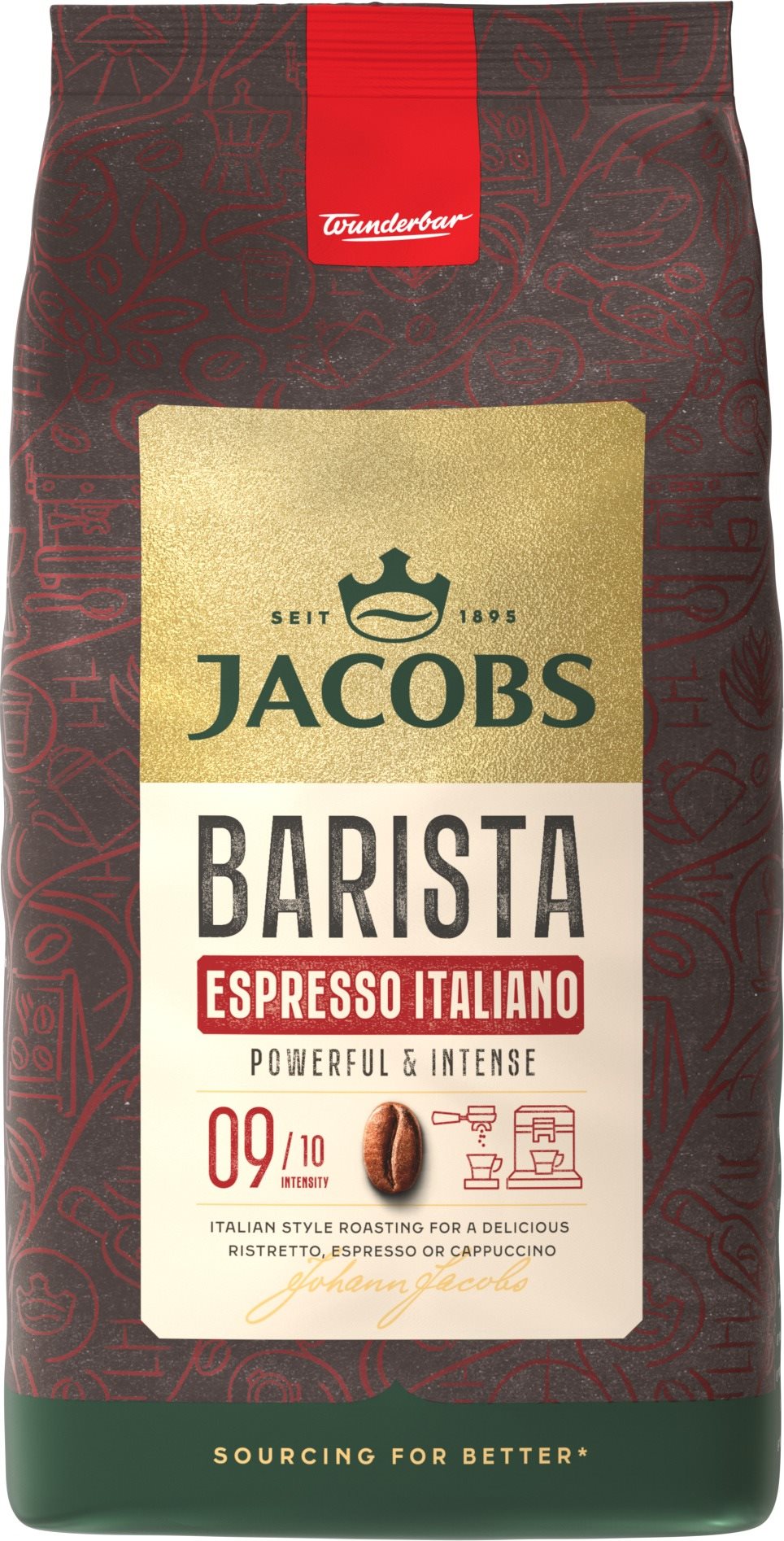 Jacobs Barista Espresso Italiano Zrnková Káva 1000 g Káva